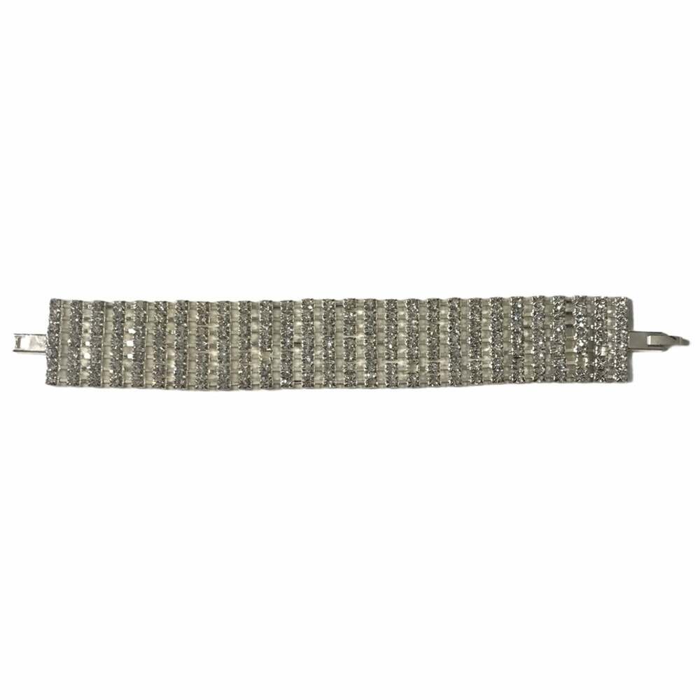 Vintage Multi-Cup Chain Rhinestone Bracelet Silver